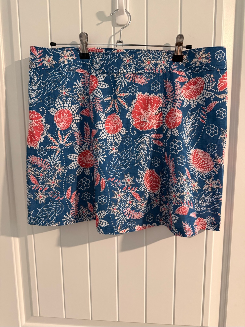 Ripskirt Women’s Large Blue Red Floral Travel Wrap Skirt Quick Dry Lightweight